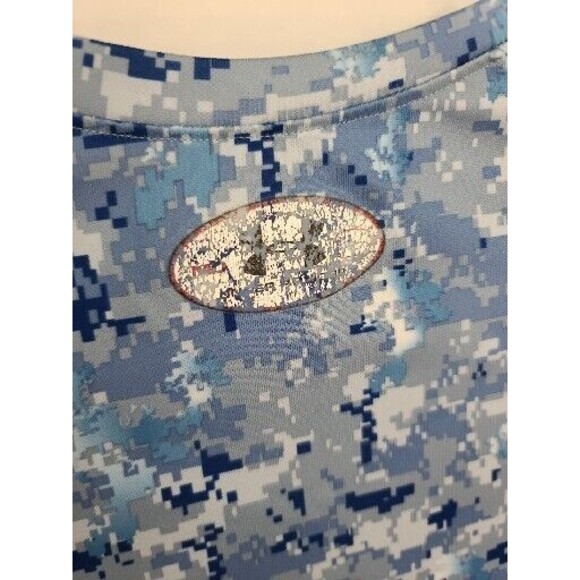 Under Armour Shirt Mens Medium Blue Digi Camo Fishing Casual Lightweight - Picture 5 of 5